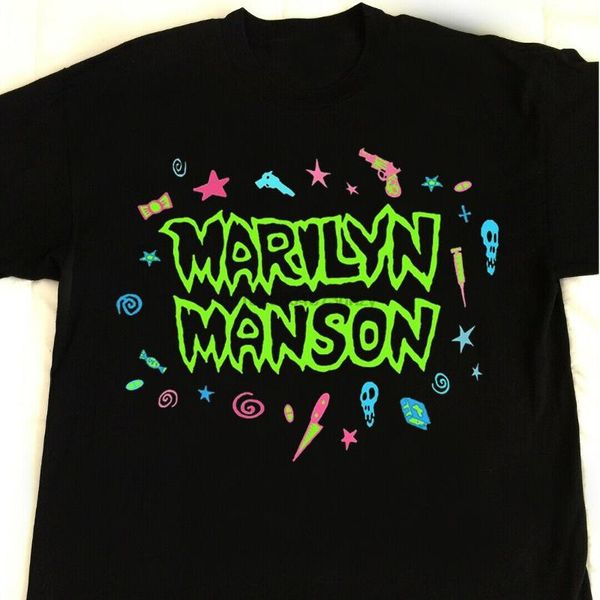 

rare new vtg marilyn manson t shirt t shirt c men short sleeve, White;black