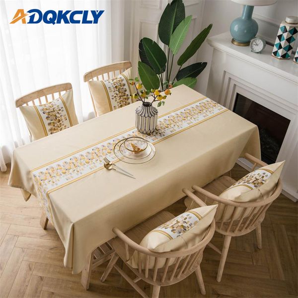 

1pc polyester anti-dust tablecloth pastoral printed design wedding birthday party table cover rectangle desk cloth wipe covers