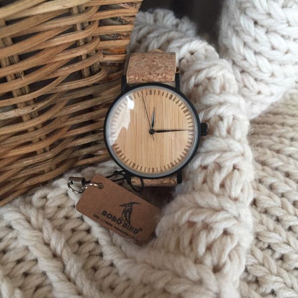 

bobo bird le19 bamboo dial fashion wooden watches mujer quartz clock leather band stainless steel watch for ladies ly191213, Slivery;brown