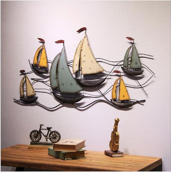 

american iron wall decoration decorative plates make old sailboat walls hanging bar cafe sailing boat