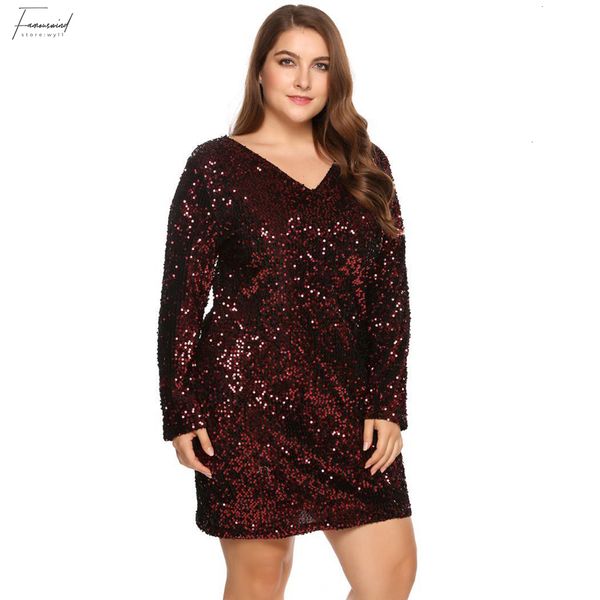 

womens designer dress women designer clothes womens dress plus size deep long sleeve sequined cocktail club loose ladies dresses, Black;gray