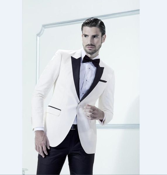 

popular one button groomsmen peak lapel groom tuxedos groomsmen man suit mens wedding suits bridegroom (jacket+pants+tie) b161, Black;gray