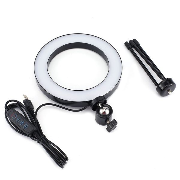 

16mm dimmable led studio camera ring light p phone video light lamp with tripods selfie stick ring table fill light for cano
