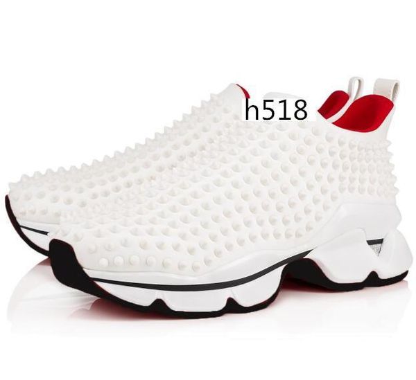 

with box flat sneakers designer luxury mens red bottoms shoes womens rivet spiky sock junior spikes flat shoess 4, Black