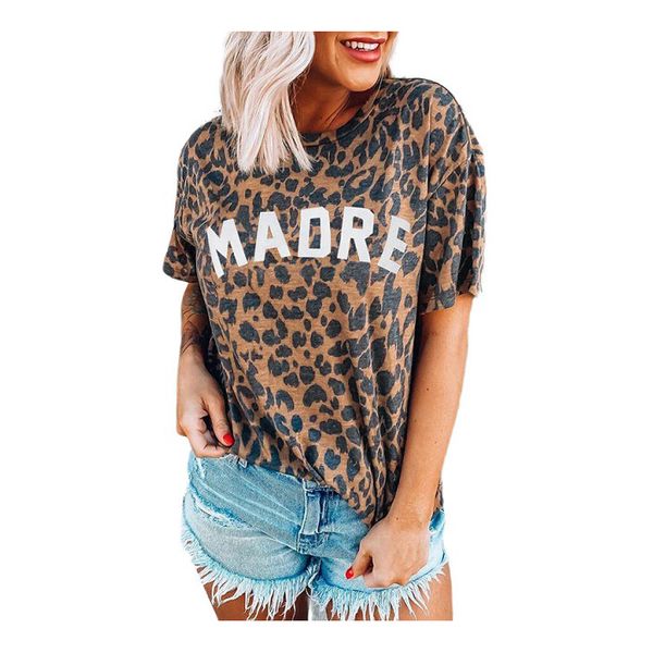 

women designer t shirts womens summer fashion leopard brand letter printed tees womens luxury crew neck short sleeve, White