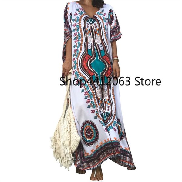 

пляж туника печать rayon кафтан пляж платье swimwear большого размер пляжная крышки окно robe де plage саид-де-прая, Blue;gray