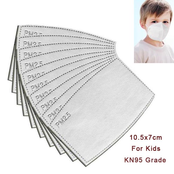 

10pcs 5layers pm2.5 n90 activated carbon filter insert protective filter media insert for children kids mouth mask anti dust