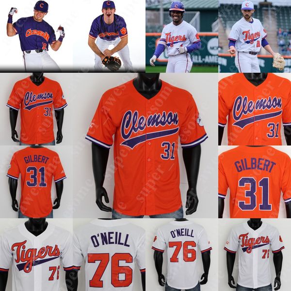 

clemson tigers baseball jersey bo majkowski chad fairey bryce teodosio sam weatherly geoffrey gilbert sheldon reed carson spiers monte lee, Blue;black