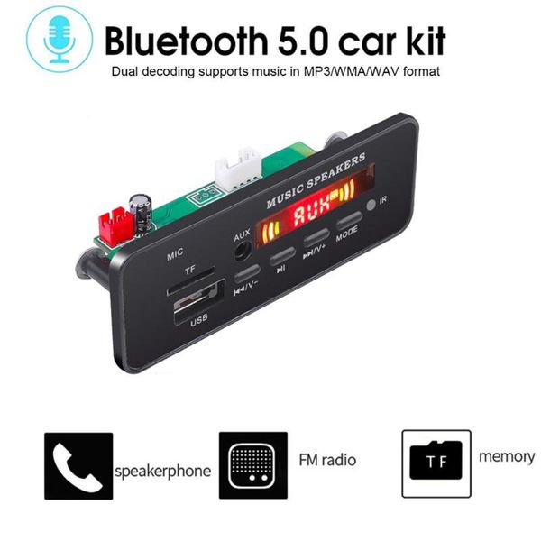 

5/12v mp3 decoder board fm radio power failure memory function bluetooth 5.0 mp3 player decoder board car accessories