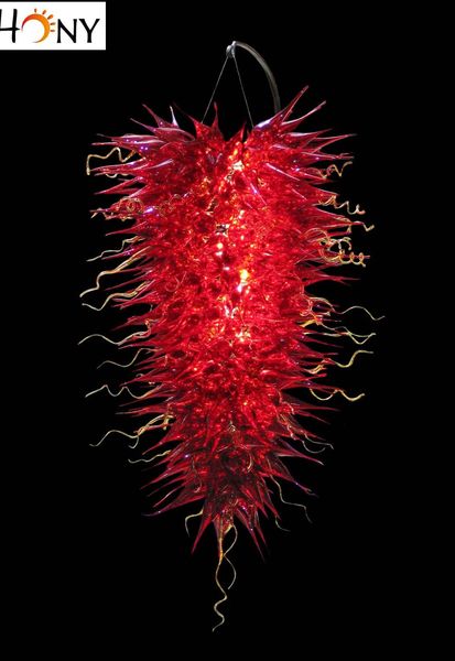 

modern large red crystal chandeliers big handmade blown glass europe style chandelier lighting for l lobby