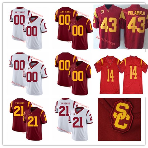 

Custom USC Trojans Football Jersey Justin Dedich Chuma Edoga Hunter Echols Josh Falo Palaie Gaoteote IV ohn Houston Jr. USC Trojans Jersey