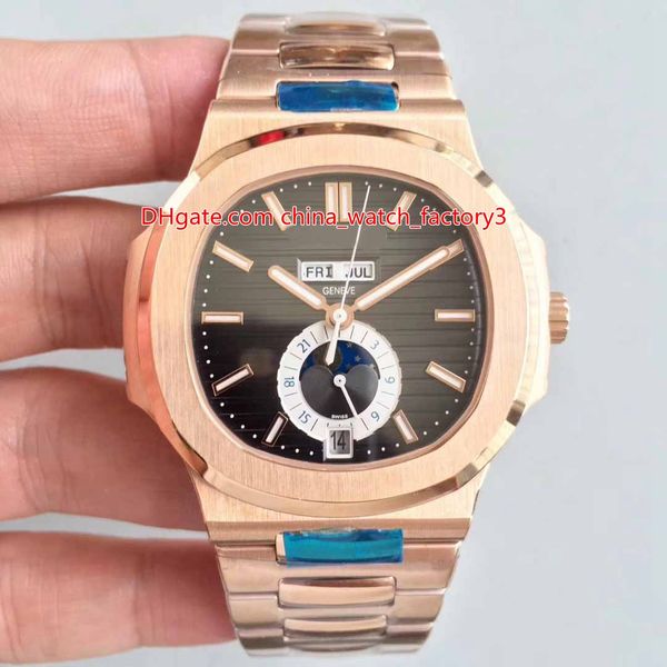 

4 color selling 40.5mm nautilus 5726/1a 001 18k rose gold cal.324 s qa lu 24h movement automatic mens watch watches, Slivery;brown