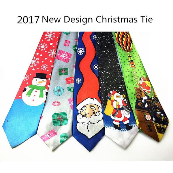 

rbocott blue printed christmas tie 9.5cm green tree novelty necktie red santa claus snowflake neck tie for festival gift c19011001, Blue;purple