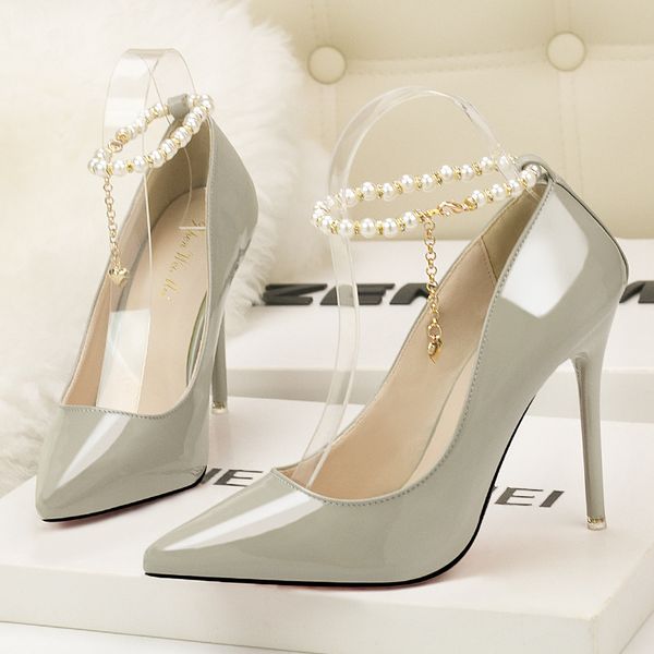 

korean style crystal super high thin pumps shallow pointed toe wedding party ladies shoes fashion solid color slip-on shoes, Black
