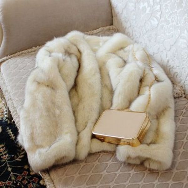 

2019 new style high-end fashion women faux fur coat s103, Black