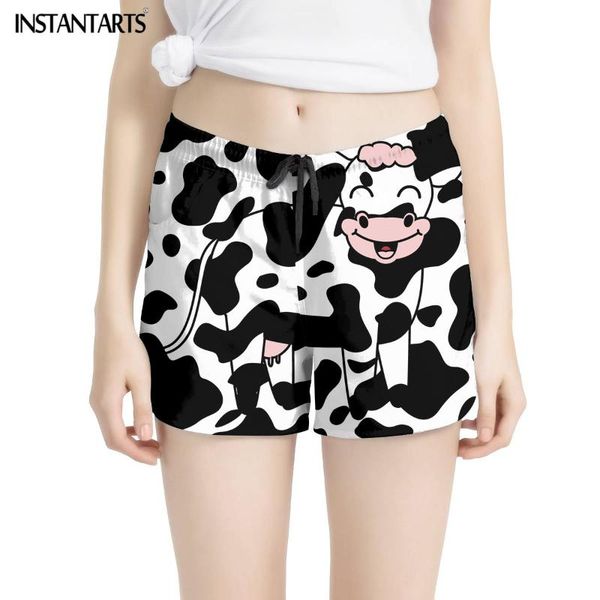 

instantarts 2020 new kawaii ranch style summer beach shorts for female milk cow print women breathable quick dry surfing shorts