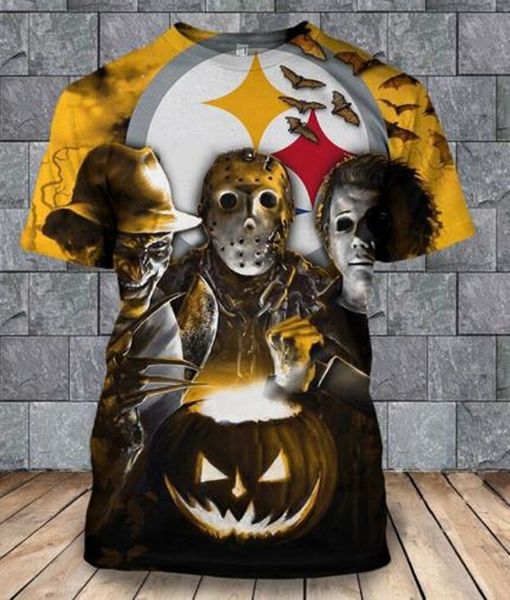 

2019 horror movies freddy jason murderers fashion hip hop 3d printing short-sleeved men's/women's t-shirts streatwear camiset q10, White;black