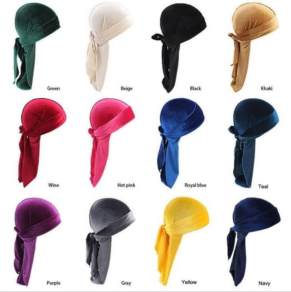 

velvet Ѭбан лп пиѬакие лп доѬоги unisex caps паѬиков doo durag байкеѬ головной ђбо, Yellow