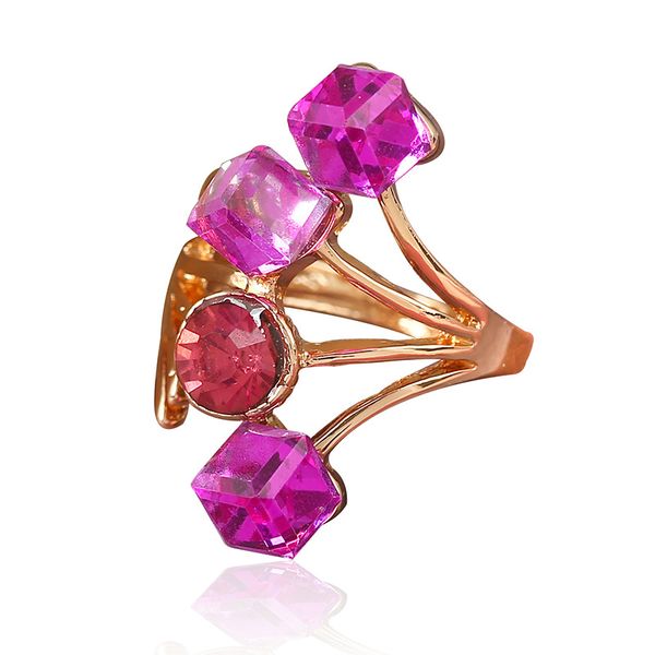 

wholesale-fashion square glass diamond ring, Golden;silver