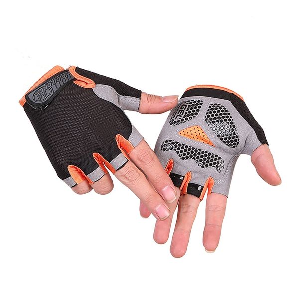 

cycling gloves half finger adjustable non-slip weight lifting fitness sports bike riding climbing handwear, Black