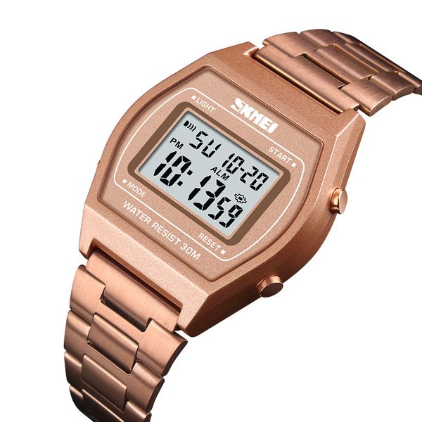 

skmei men lady luxury digital watch satch fashion man clock watch brand outdoor wristwatches erkek kol saati 1328, Slivery;brown