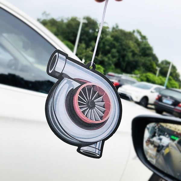

turbine modeling jdm style adjustment sports car air freshener rearview mirror pendant solid paper card