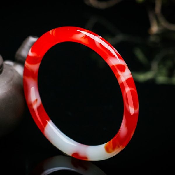 

natural xinjiang n gold silk jade chicken blood stone fine jade bracelet womens style, Black