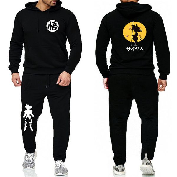 

аниме dragon ball толстовка set мужчины и женщины dragon ball спорт двухсекционный свободный свободный coat 2020 новый стиль тенденции моды, Gray