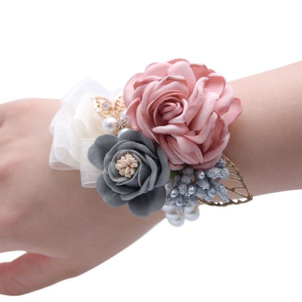 Buquês de Casamento para Noivas / Flor Meninas Pulso Flores Artificial Flor Bouquet Mão Buquê De Casamento Accessários de Pulso