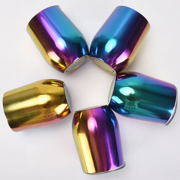 

9oz stainless steel tumbler gradient rainbow cups with lid water bottle beer coffee mugs vacuum insulated wine glasses travel party egg cup