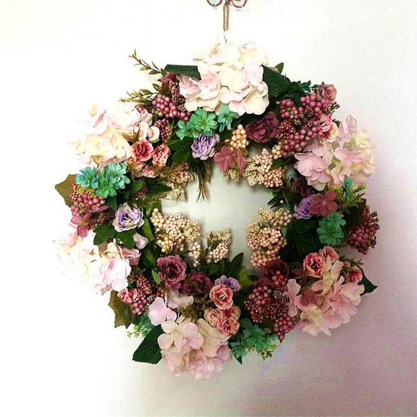 

40cm door wreath large garland artificial flower wreath wall hanging door decoration home decoration farmhouse deco