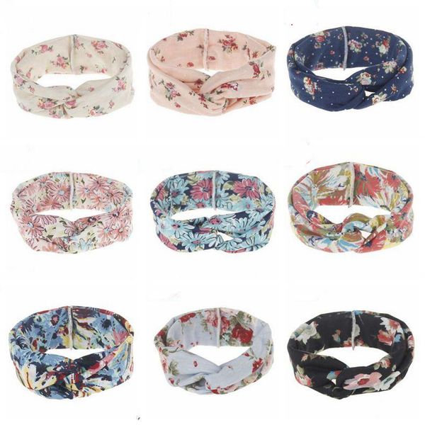 Bebê Headband Bohemian Imprimir Hairbands Infantes Algodão Floral Torção Estiramento Headwraps Bandanas Crianças DIY Baby Kid Acessórios JzyQ301