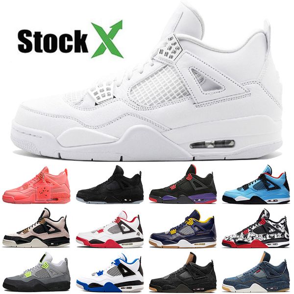 

лучшее качество 2020 нового прибытие тренеров ретро ботинки баскетбола jumpman 4s 4 neon 95 black cat татуировки белых охладиться серой крас, White;red