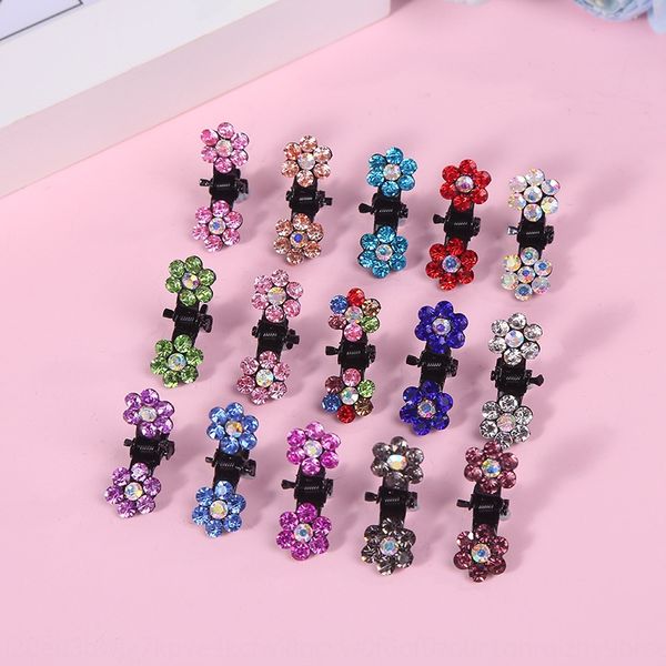 

2019 hair accessories plum children's hair rhinestone diamond diamond clip popular beautiful rhinestone clip, Slivery;white