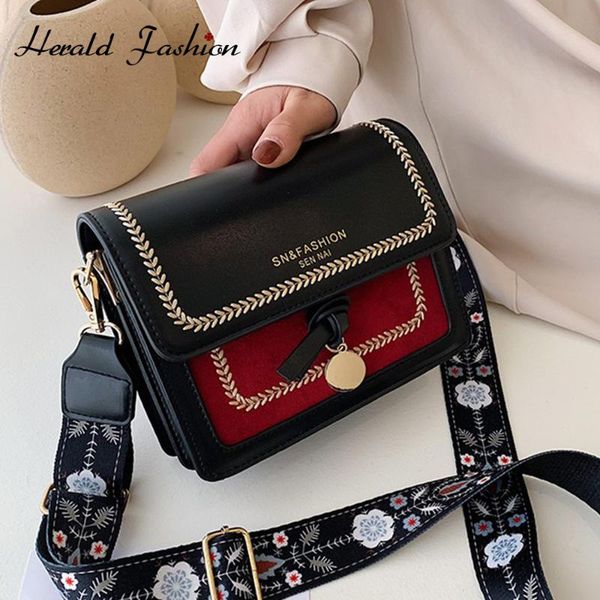 

contrast color leather crossbody bags for women 2020 travel handbag fashion simple shoulder messenger bag ladies cross body bag