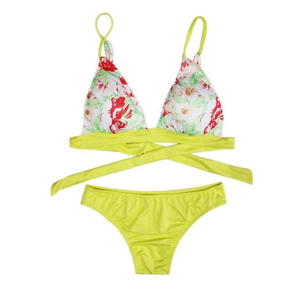 

women two pieces swimsuit printed padded backless swimwear bikini set, White;black