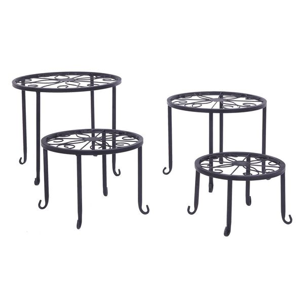

4pcs metal outdoor indoor pot plant stand garden decor flower rack wrought iron
