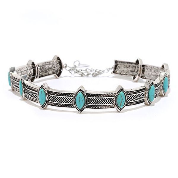 

chic boho ethnic retro style statement bohemian collar choker necklace, Silver