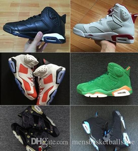 

new 2019 bred men 6 6s basketball shoes tinker unc black cat white infrared red carmine toro mens designer trainer sport sneaker size 36-46