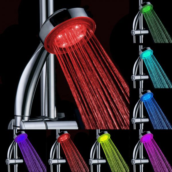 

balleenshiny round led shower head temperature controller bathroom led light 3 spraying mode shower head 7 color