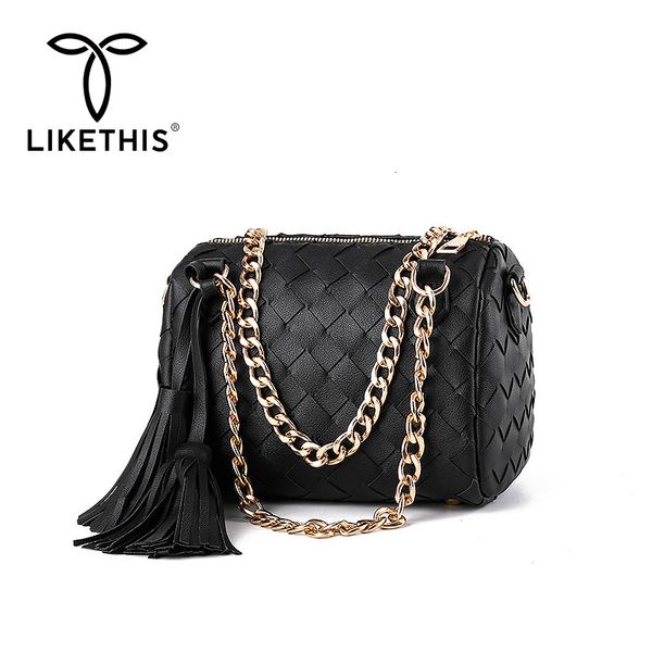 

likethis women mini crossbody bag handbag messenger shoulder bags chains brand fashion korean high capacity pu leather lujo