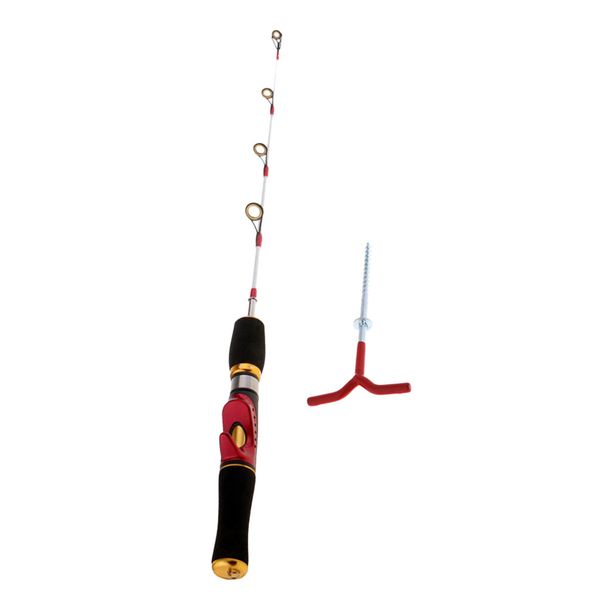 

21.7'' micro spinning casting ice rod winter fishing pole + ice tent nail