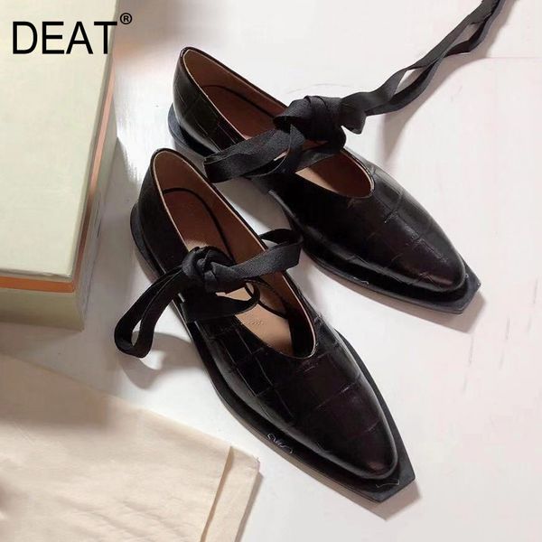 

deat] 2020 sharp toe shallow bandage black simple temperament single flat shoes women new spring autumn fashion tide 10f885
