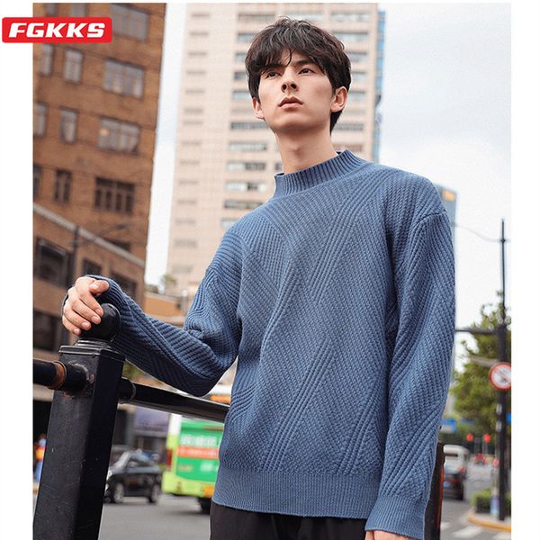 

fgkks brand men turtleneck sweater autumn winter new men's solid color base long sleeve pullovers male simple casual sweaters, White;black