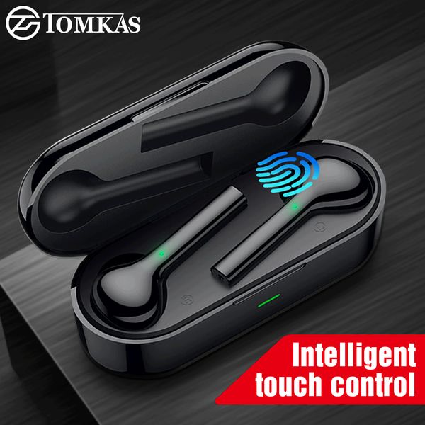 

tomkas mini tws bluetooth wireless earphone headphones ud waterproof sport headsets with dual mic for mobile phone flypods