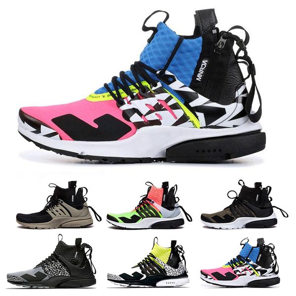 

High Top Quality Presto Running Shoes Mens Prestos Breathe Black White Yellow Outdoor Walking Trainers Designer Men Sneakers Size 39-46