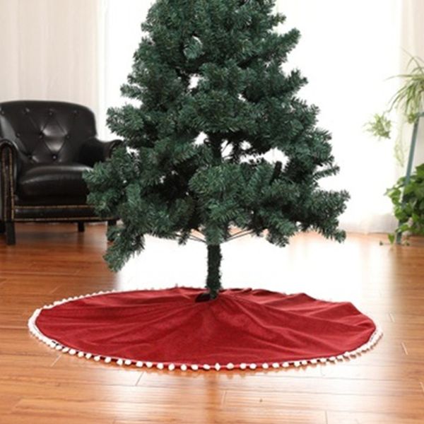

christmas tree skirt linen cloth nylon clasp closure xmas tree apron party decorations