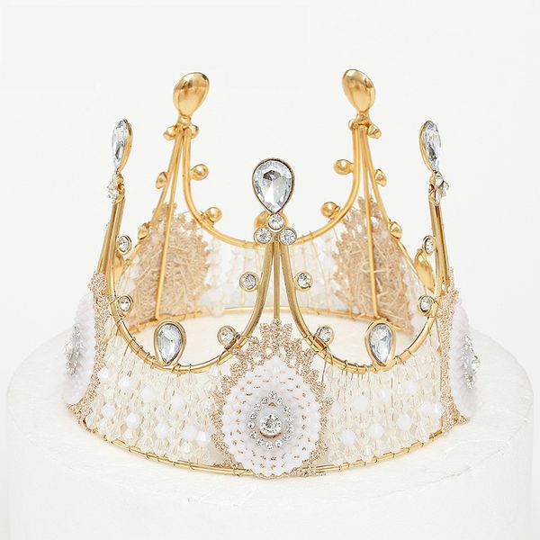 

new arrival cake ers decorations retro crystal crown shaped girls princess birthday cake tools baked dessert favors