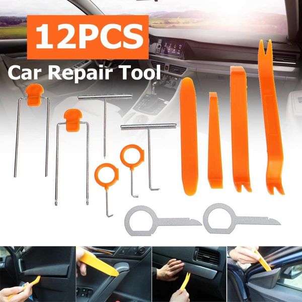 

auzan 4/12pcs auto car radio panel door clip panel trim dash audio removal kit repair hand cockpit pry tool accessories