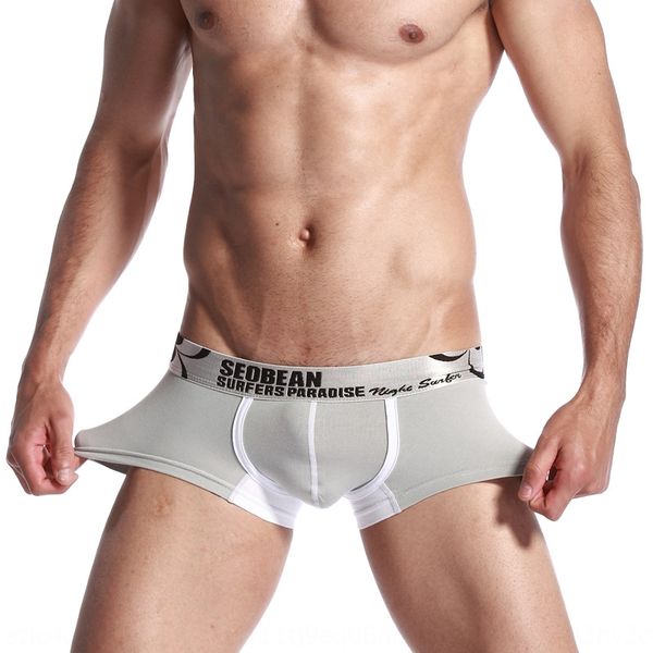 

men's boxer underwear xibin u-convex comfortable men's underwear color matching cotton flat-foot underpants underpants underpants, Black;white